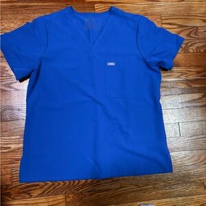 Figs Royal Blue V-Neck Scrub Top